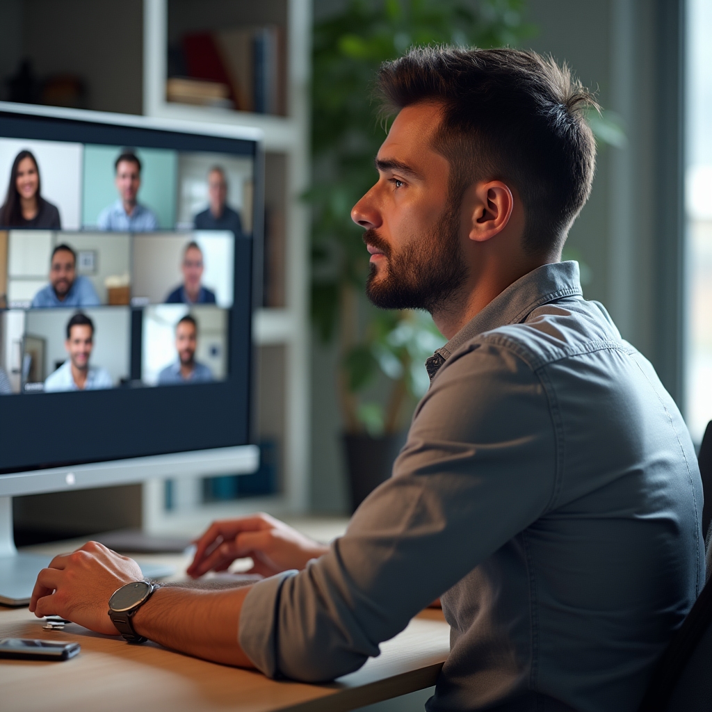 Sesión de webinario grupal con participantes trabajando en sus propias situaciones